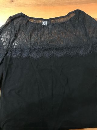 Maglia RAINE pizzo nera L