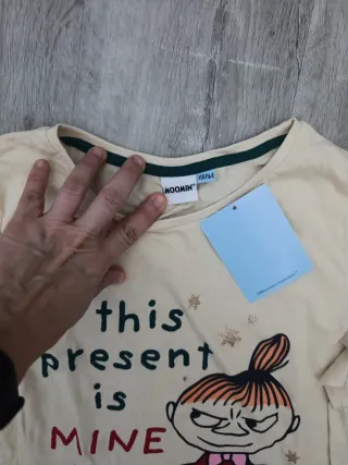 Pijama Moomin niña beige y verde