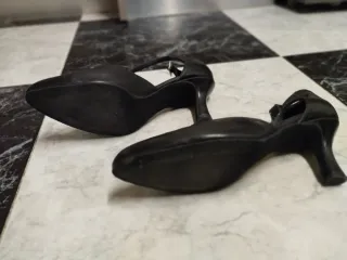 Zapatos de baile de piel negros