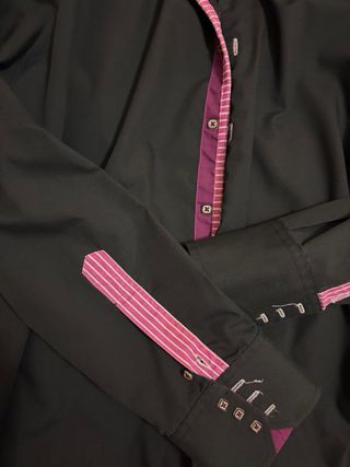Camisa SINIGUAL Negra y Rosa Hombre Talla XXL