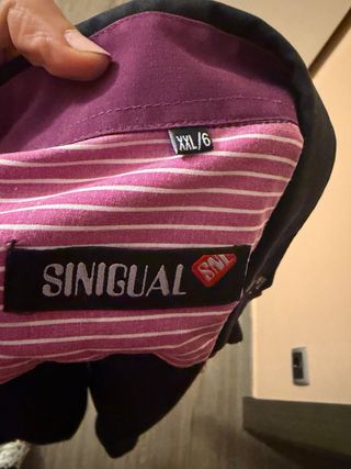 Camisa SINIGUAL Negra y Rosa Hombre Talla XXL