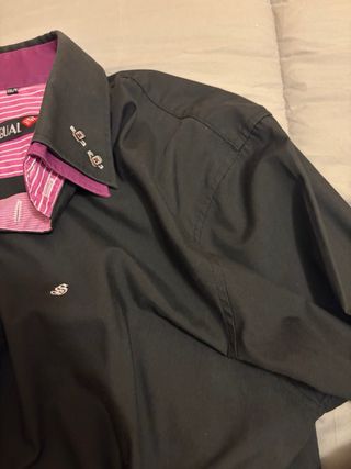 Camisa SINIGUAL Negra y Rosa Hombre Talla XXL
