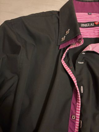 Camisa SINIGUAL Negra y Rosa Hombre Talla XXL