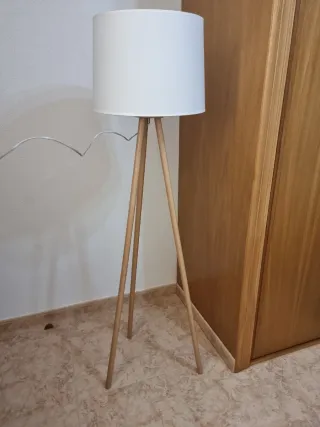 Lámpara Nórdica Madera y Tela