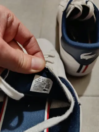 Zapatillas Lacoste Hombre Blancas y Azules