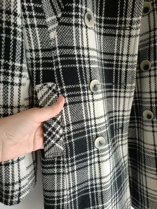 Torero Abrigo Cuadros Blanco y Negro