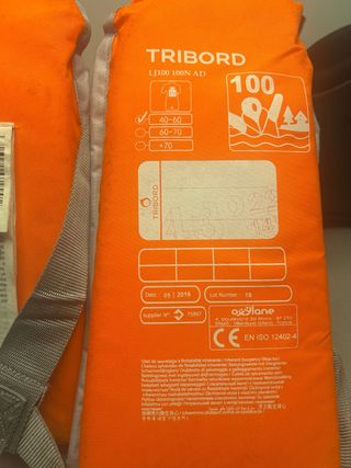 Chaleco salvavidas homologado 60-70 kg . 100N