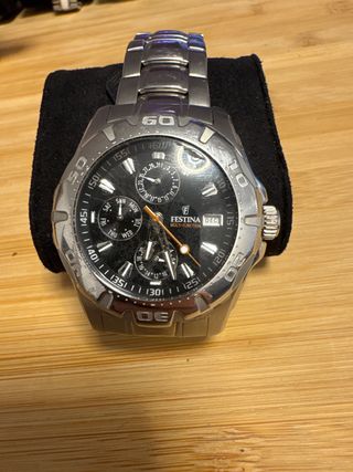 Reloj Festina Multifunción Negro y Plateado