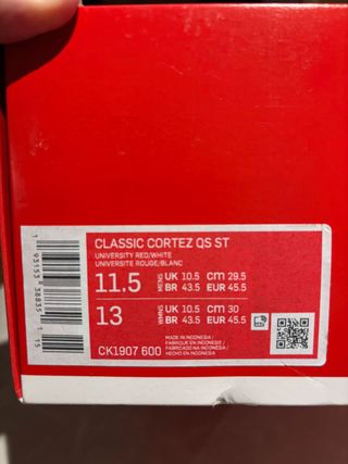 Nike Cortez Stranger Things 1985 Rojas - 11.5 45.5