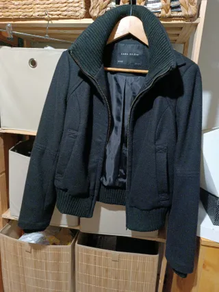 Bomber de paño Zara Negra Talla M