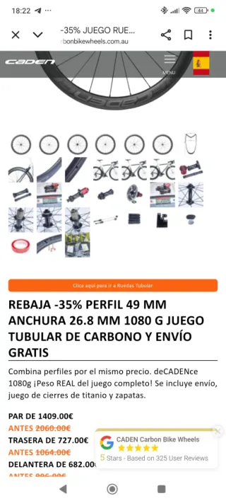 Ruedas de bicicleta de tubular