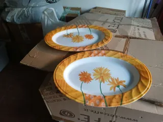 Set 2 Piatti da portata ovali decorati