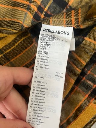 Camisa Billabong cuadros hombre Talla S