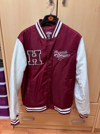 Chaqueta Bomber Harvard L Roja y Blanca