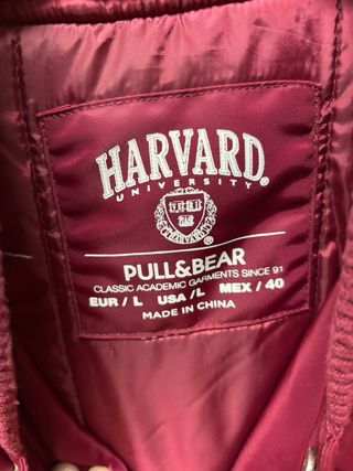 Chaqueta Bomber Harvard L Roja y Blanca