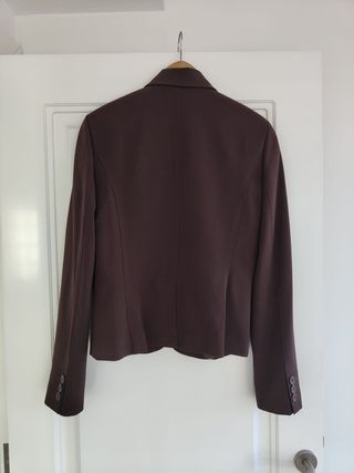 Chaqueta Cortefiel Talla 40 Marrón Bordada