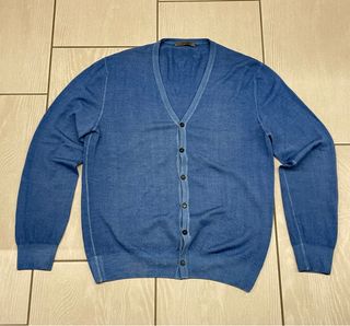 Hi Band Cardigan Lana Merino Blu