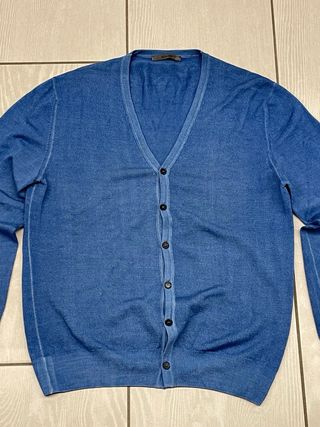 Hi Band Cardigan Lana Merino Blu