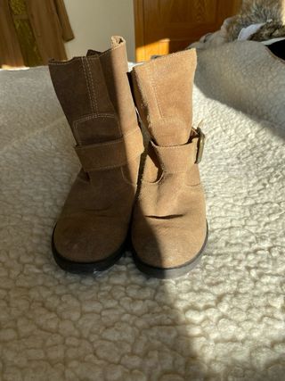 Botines piel beige talla 37 exacto