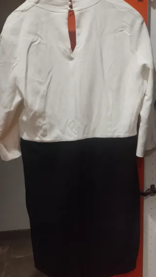 Vestido elegante bicolor blanco y negro