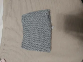 Cuello bufanda lana gris con lazo