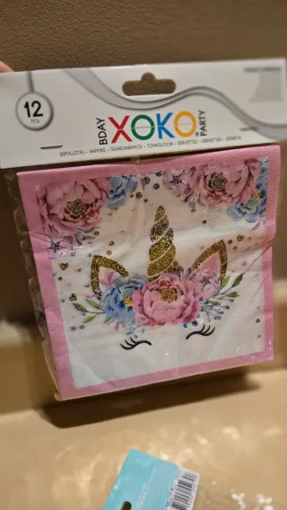 Pack Fiesta Unicornio: Platos, Servilletas y Globo