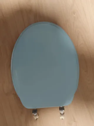 Tapa de inodoro, sanitario azul