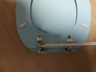 Tapa de inodoro, sanitario azul