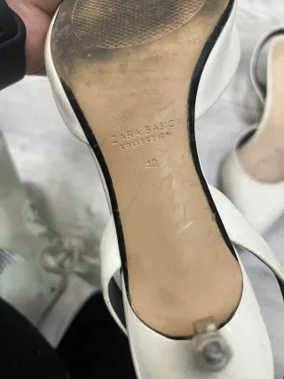 Zapato tacón Zara blanco