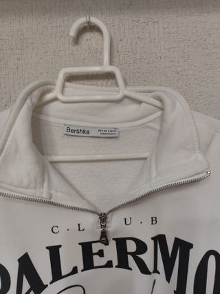 Sudadera Bershka Mujer Blanca Talla S