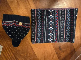 Gorro y cuello bufanda estampado de niño. Talla 52