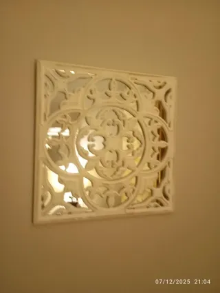 Espejo decorativo vintage blanco 40x40cm