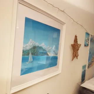 tempera original enmarcada "Ria de Vigo"