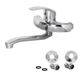 Rubinetto Miscelatore a Parete Muro Canna Lunga