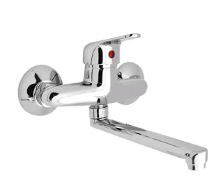 Rubinetto Miscelatore a Parete Muro Canna Lunga