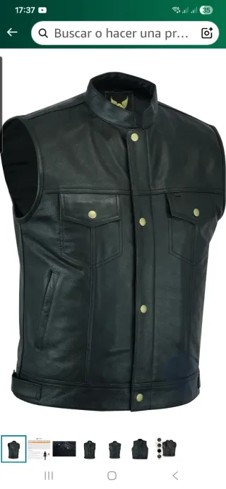Chaleco de piel negro sin estrenar