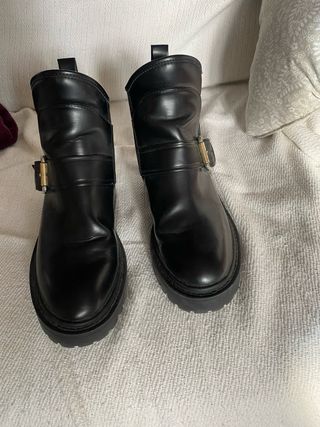 Botines Zara Talla 37 Mujer Negros