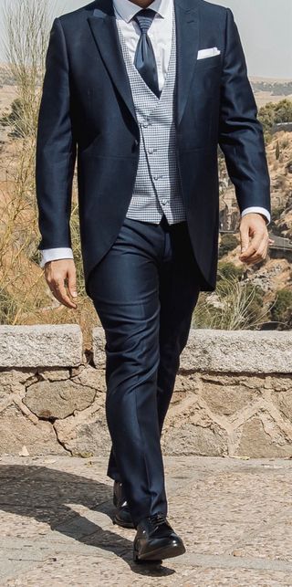 Traje de Novio Semicháqué Azul Marino
