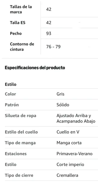 Vestido de Fiesta Corte Imperio Gris