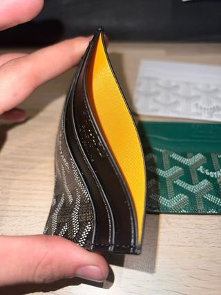 Billetera Goyard Verde Blanca Azul y Blanco