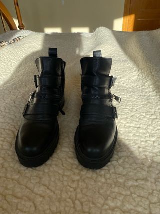 Botas Zara Piel Talla 37 Mujer