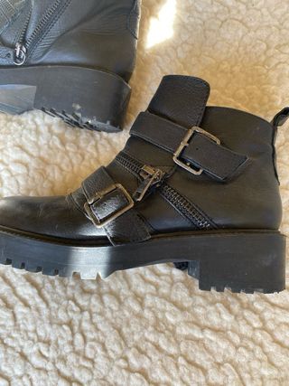 Botas Zara Piel Talla 37 Mujer