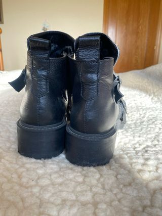 Botas Zara Piel Talla 37 Mujer