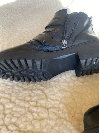Botas Zara Piel Talla 37 Mujer