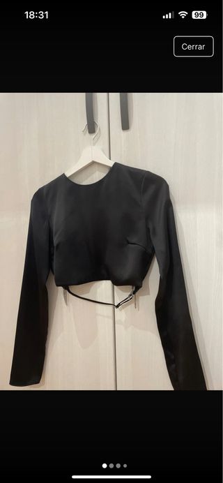 Blusa crop top fiesta Zara XS