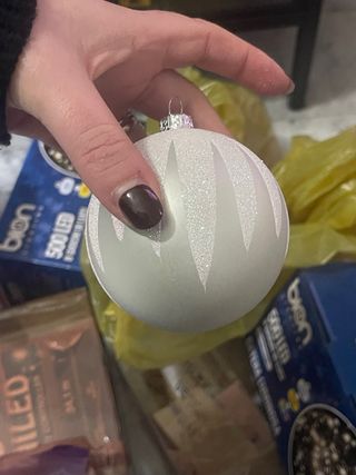 Palline di Natale Argento e Bianco totale 7