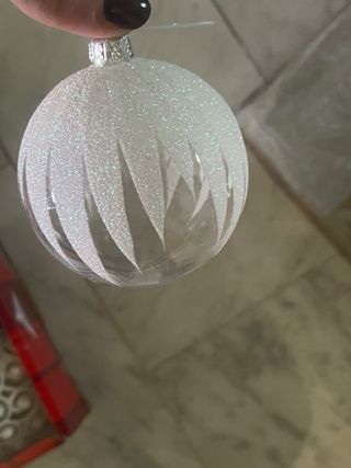 Palline di Natale Argento e Bianco totale 7