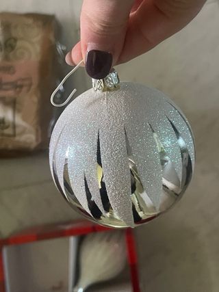 Palline di Natale Argento e Bianco totale 7