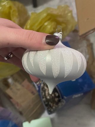 Palline di Natale Argento e Bianco totale 7