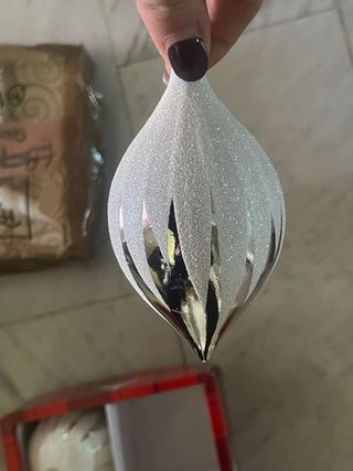 Palline di Natale Argento e Bianco totale 7